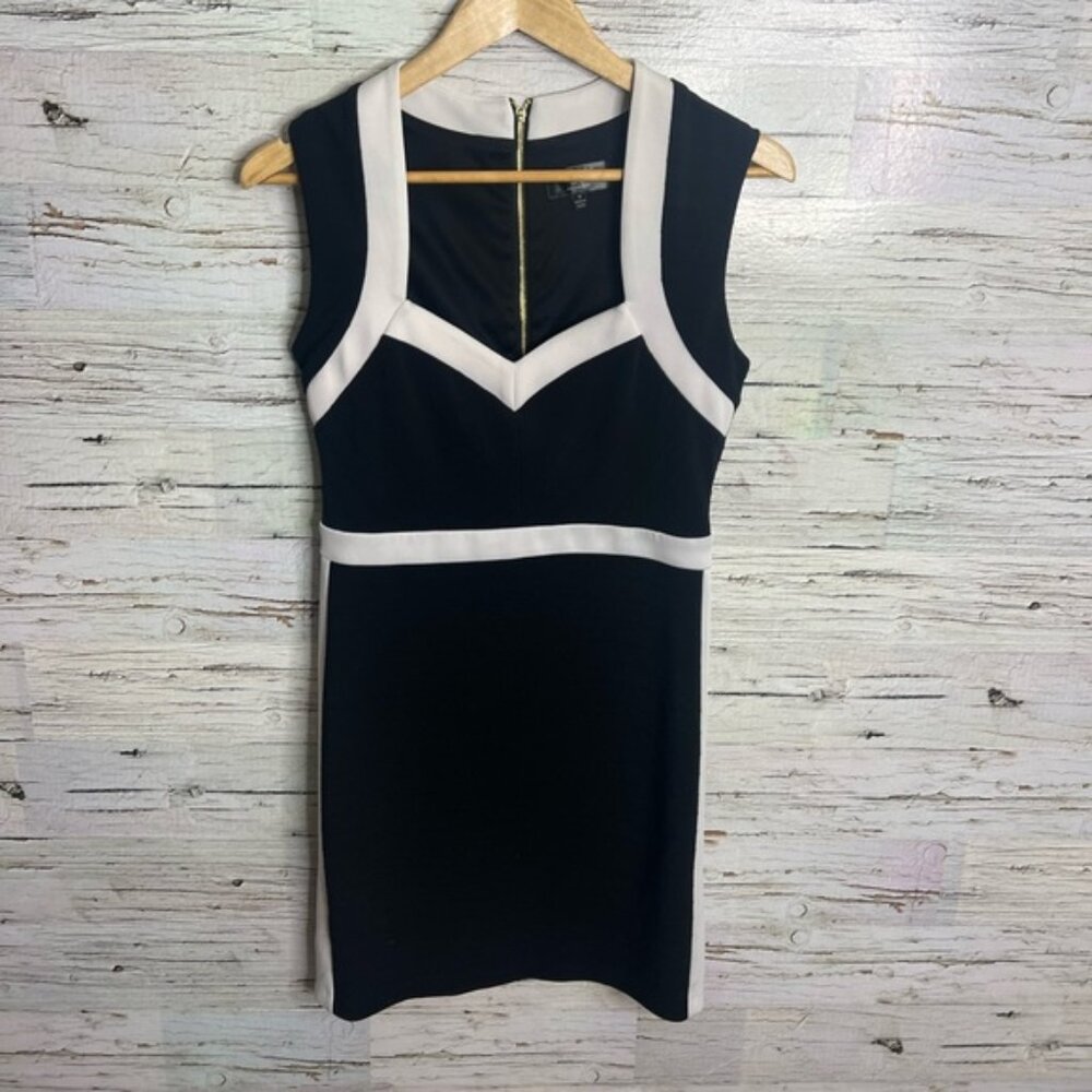 Guess size 8 dress bodycon black white